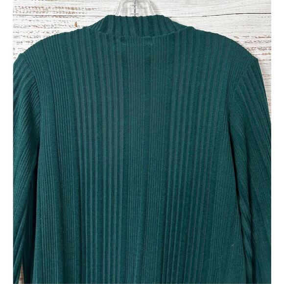 NEW Perfect Peach Women's Long Sleeve High Neck Rib Detail Sweater Green Small - Picture 11 of 12